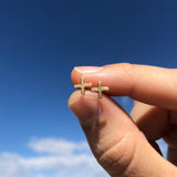 Positive stud earrings, 10k gold, small