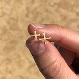 Positive stud earrings, 10k gold, small