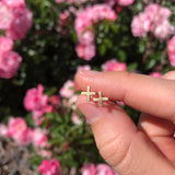 Positive stud earrings, 10k gold, small
