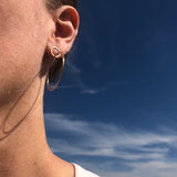 Small double hoop earrings, 10k gold