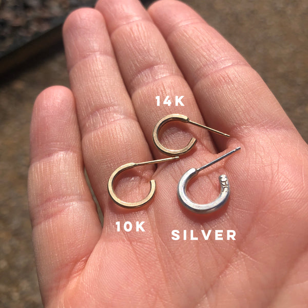 3/4 hoop earrings in silver