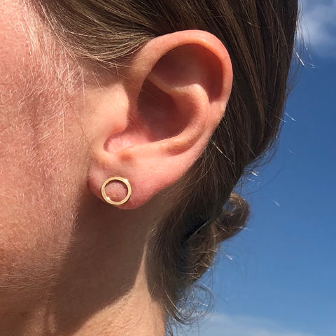 Small circle earrings, 10k gold