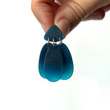Small Three Tassel Earring, Midnight Blue - Ocean Blue