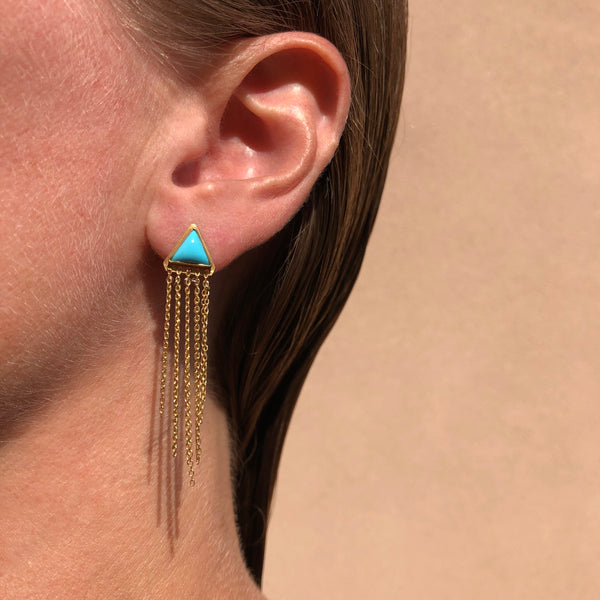 Turquoise & 14k Fringe Earrings