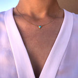 Small Triangular Turquoise Necklace in Gold