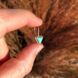 Tri Turquoise Gem Drop Earrings in 14k Gold