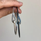 Oxidized grande sterling silver hammered hook & eye bracelet