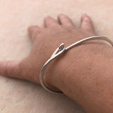 Sterling silver hammered hook & eye bracelet