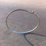 Sterling silver hammered hook & eye bracelet