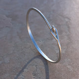 Sterling silver hammered hook & eye bracelet