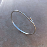 Sterling silver hammered hook & eye bracelet