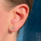 Small moonstone stud earrings, single or pair