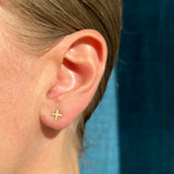 Small positive stud earrings, single or pair