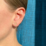 Small positive stud earrings, single or pair