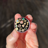 14k pink opal stud earrings