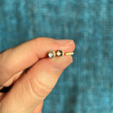 Small labradorite stud earrings, single or pair
