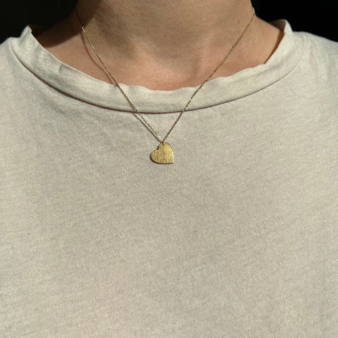 Medium Tipsy Heart Necklace in Reclaimed 14k Gold