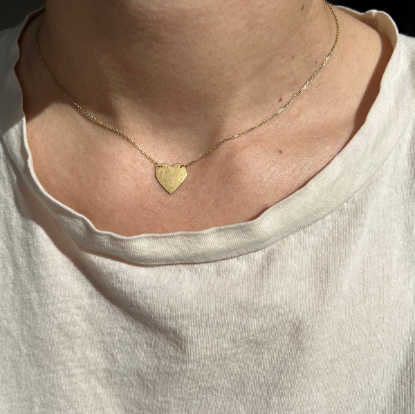 Medium Heart Necklace in Reclaimed 14k Gold