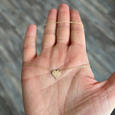 Small Heart Necklace in Reclaimed 14k Gold