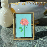 Coral Rose on Turquoise