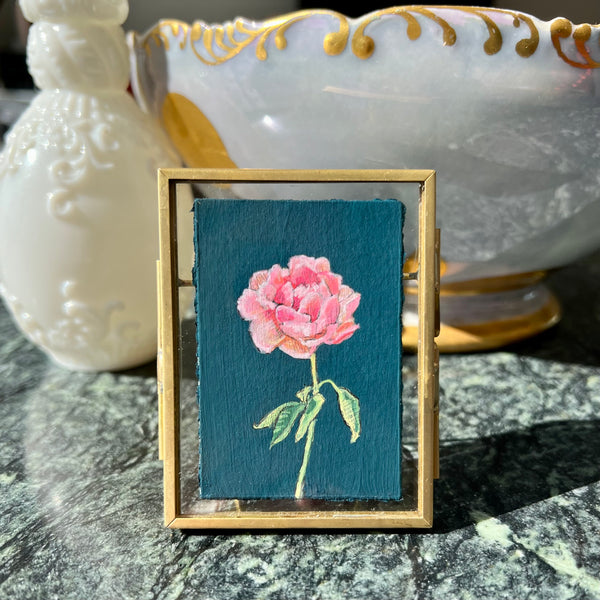 Pink Peony on Midnight Blue