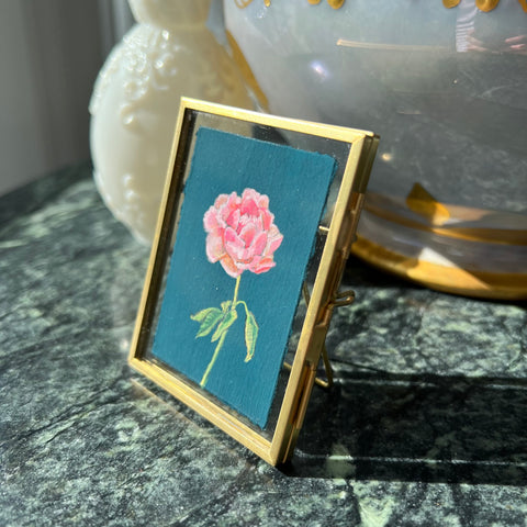 Pink Peony on Midnight Blue