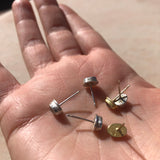 Small oval moonstone studs in sterling silver