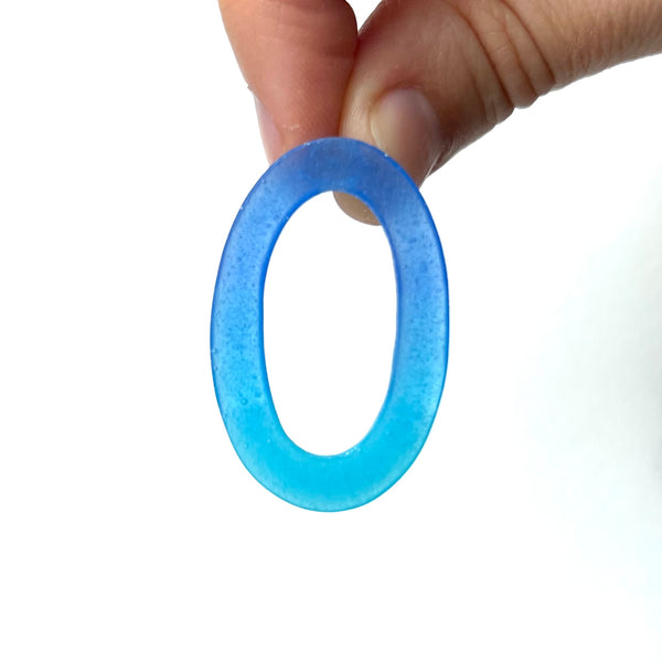 Small Oval Hoop Earrings, Royal Blue - Ocean Blue