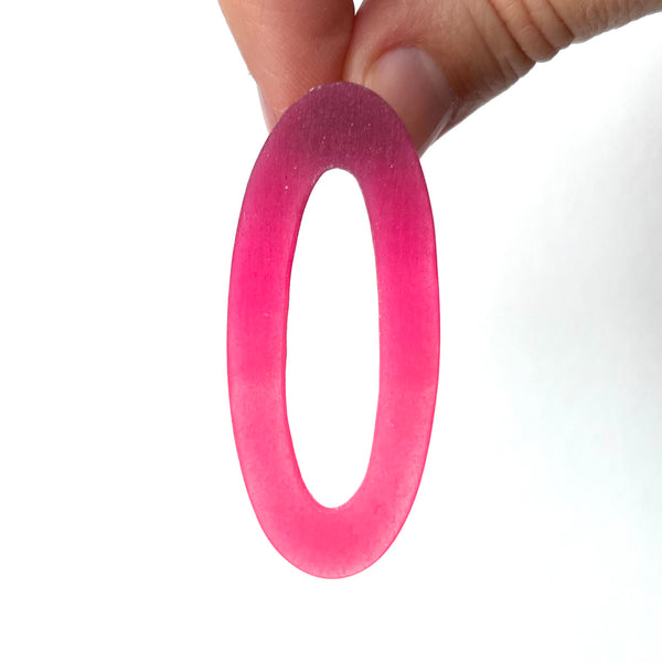 Medium Oval Hoop Earrings, Dark Scarlet - Wild Watermelon