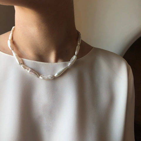 Long Baroque Pearl Necklace