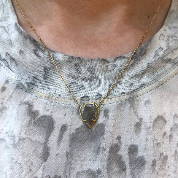 1.4 ct Heart-shaped Grey Diamond Necklace