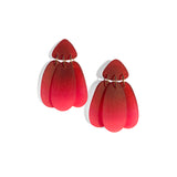 Small Three Tassel Earring, Dark Scarlet - Wild Watermelon